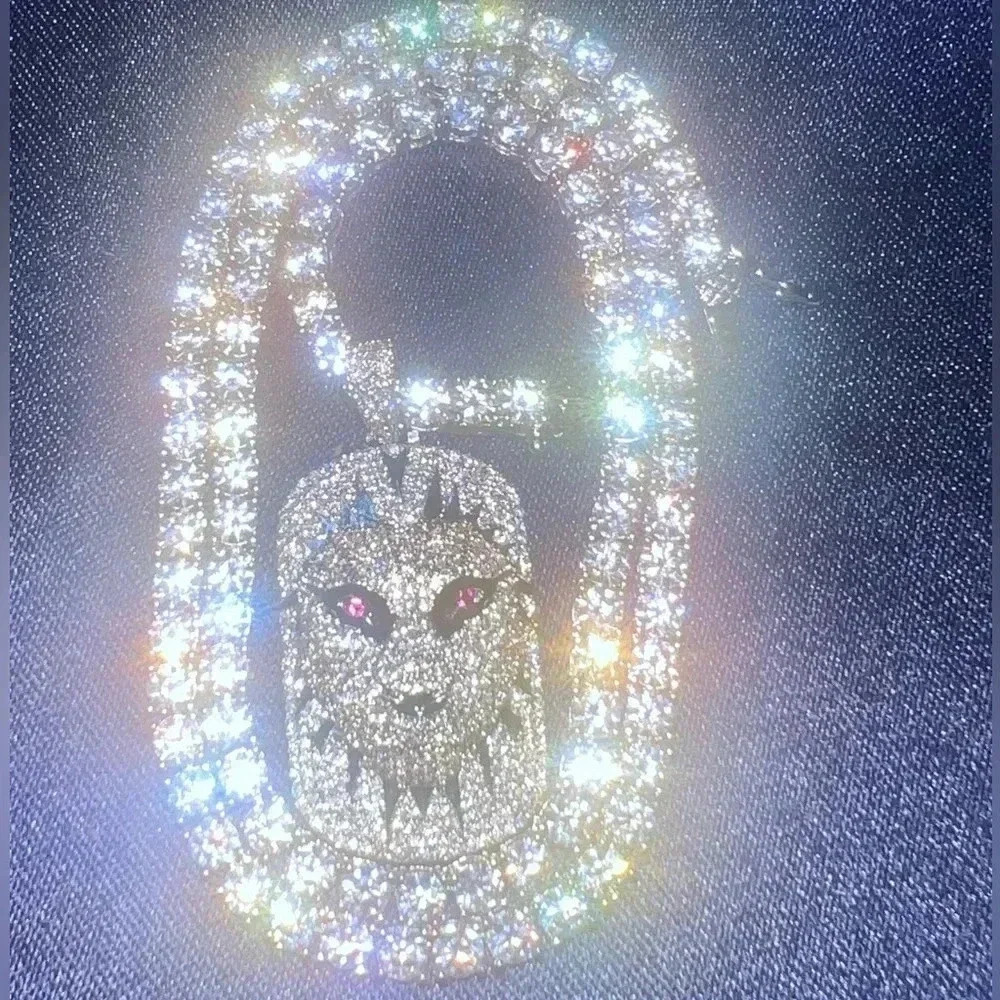 Tennis Necklace & 3D “Cat Face” Dogtag